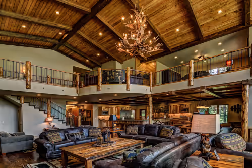 Plush lakefront lodge with private dock, high-speed WiFi, & game room