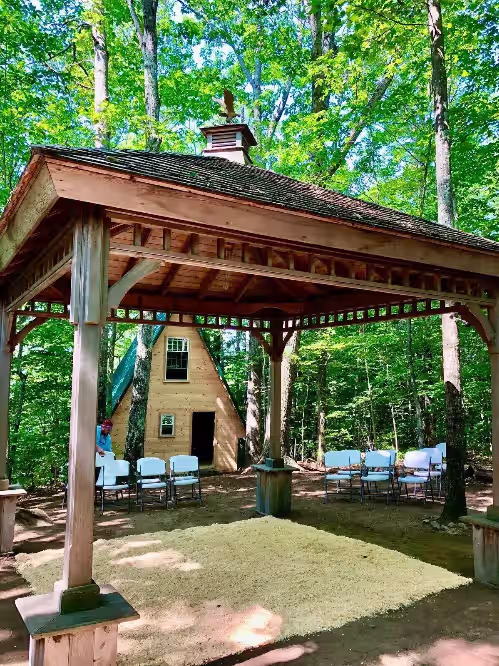 Readying the off-the-grid A-frame cabin and Gazebo for a wedding... at 1 Big Sustainable Island: 14-Acre Private Island