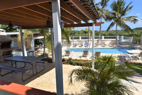 BBQ gazebo at Aguadilla Villa Bonita #1, sleeps 35+, pool, jacuzzi, kids area, volley, basket