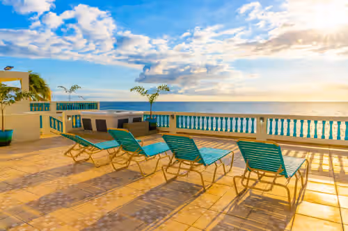 Sunset Paradise Villas  Oceanfront  Rincon  50 guests  Private Infinity Pool