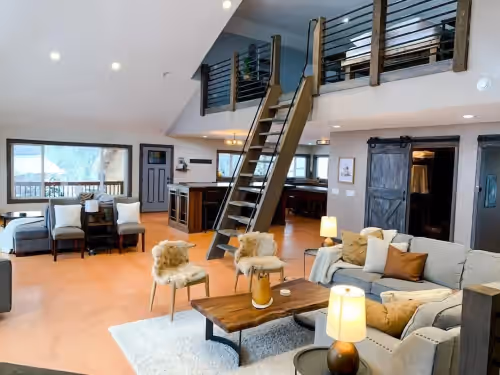 Living area at Jeremys Mountain Chalet