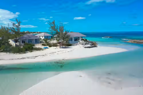 Blue Lagoon Villa: Always Calm Beach. No Estate like this in Exuma! Brand New on protected sand bar, estate wedding venue in Little Exuma, The Bahamas