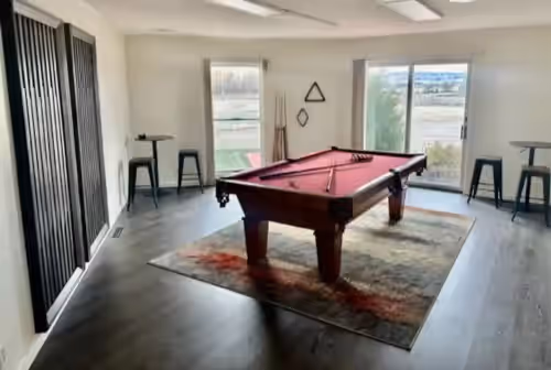 Game room at Experience Scottsbluff charm in our spacious 4-bedroom retreat