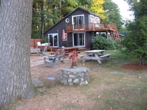 Private Home on Thompson Point Sebago Lake with Private Beach, beachfront wedding venue in Naples, Maine