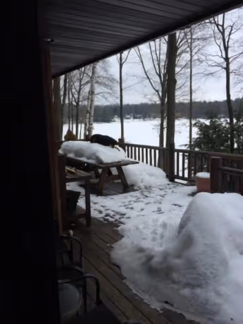 Terrace/patio at Big Twin Lake Lakefront Lodge