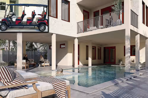 Destin Pearl - Saltwater spa & pool, Beach@3min walk, Golf cart, Elevator