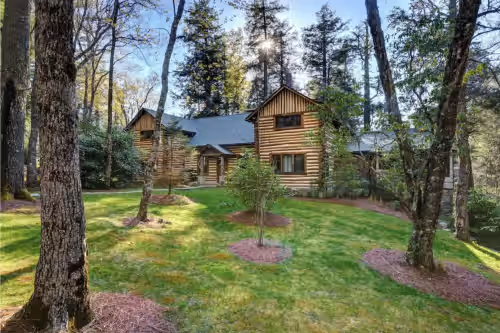 Highlands Luxe 24-acre Mountain Estate, on Big Creek, Joe Webb Log Cabin, estate wedding venue in Highlands, North Carolina