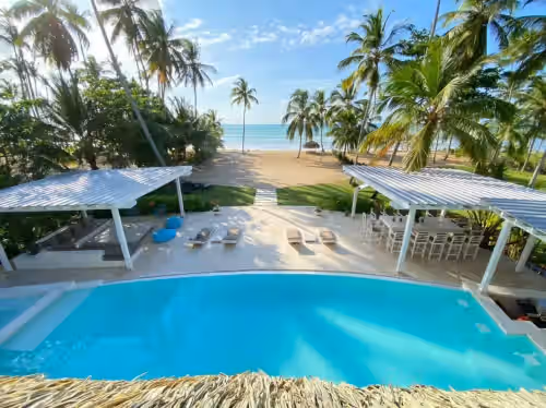 Spectacular BEACHFRONT luxury Villa with private pool, Jacuzzi chef, full staff, beachfront wedding venue in Las Terrenas, Dominican Republic